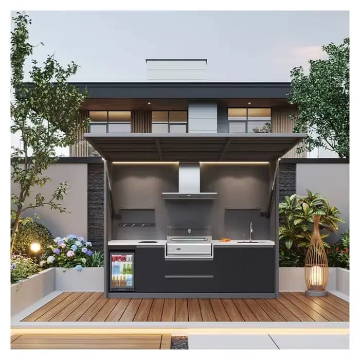 Cuisine extérieure personnalisée avec barbecue
