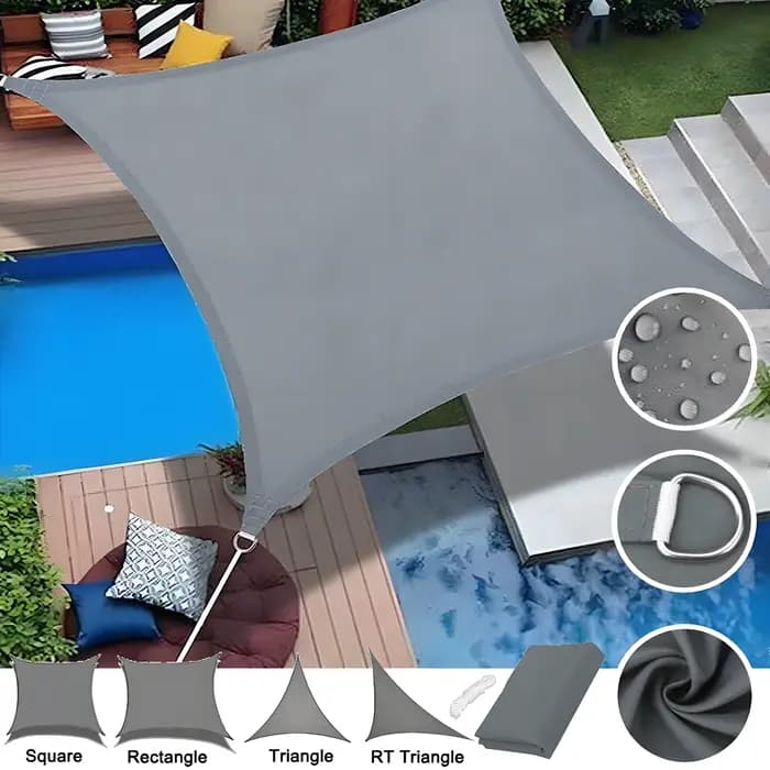 Voile d'ombrage gris imperméable
