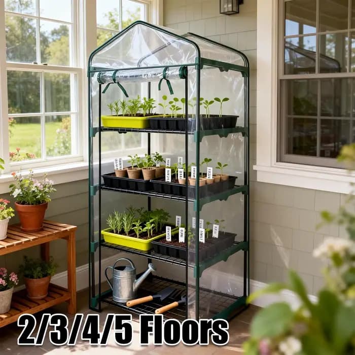 Mini-serre de jardin en PVC à cinq niveaux
