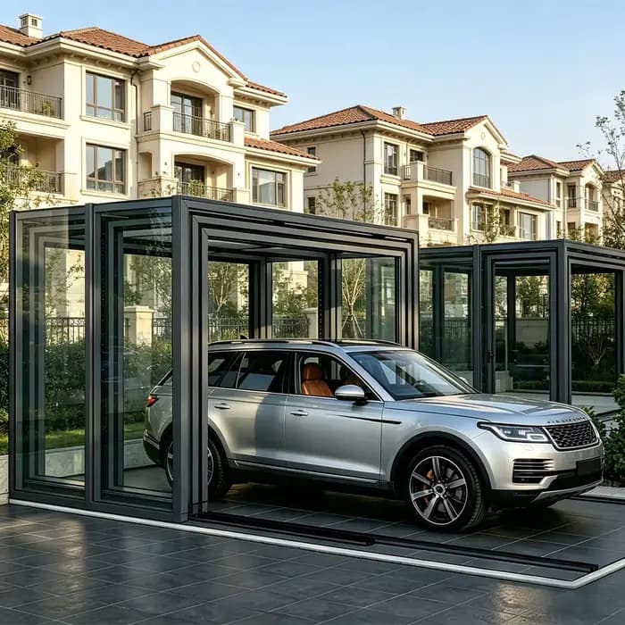 Abri de voiture pliable moderne sur mesure toutes tailles pour villa