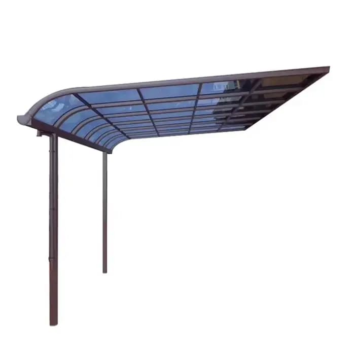 Abri de voiture extérieur avec toit arqué en polycarbonate, abri de voiture en PVC, garage en métal étanche pour le stationnement, infraction