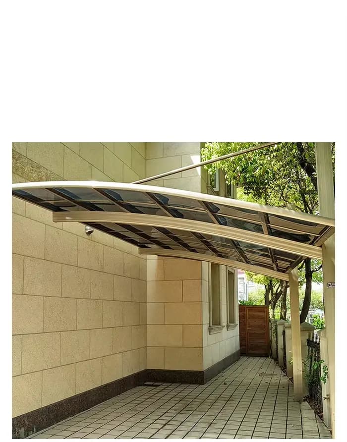 Carport en aluminium en porte-à-faux personnalisé 5x3m avec toit en polycarbonate - Abri de stationnement imperméable et résistant aux UV