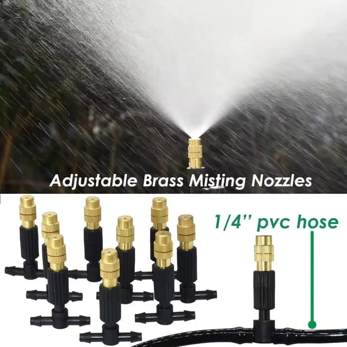 KESLA serre 5-30M extérieur 1/4 en laiton atomiseur brumisation système de refroidissement jardin Irrigation buses d'arrosage 4/7mm tuyau pour Patio