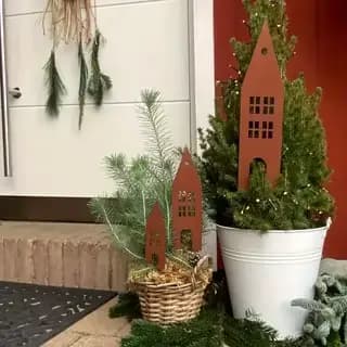 Ensemble de 3 inserts de jardin en métal de style rustique