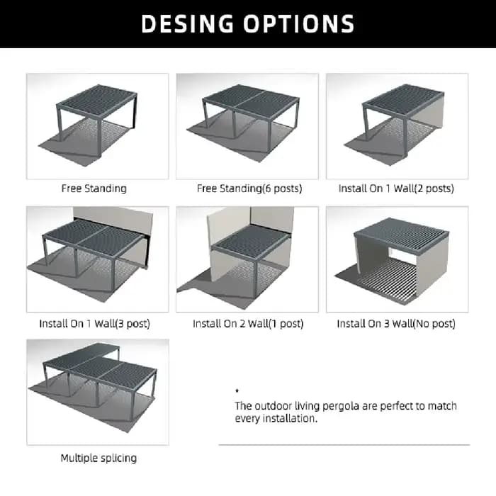 Pergola bioclimatique en aluminium avec persiennes réglables et portes coulissantes en verre – Idéal pour les salons sur le toit ou les balcons modernes