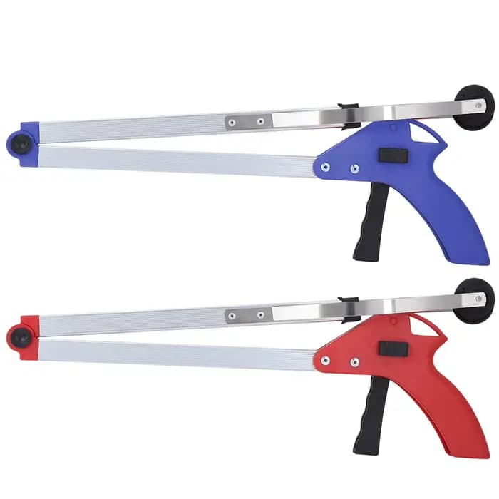 Pince à ordures pliable pour ramassage de feuilles de jardin et déchets