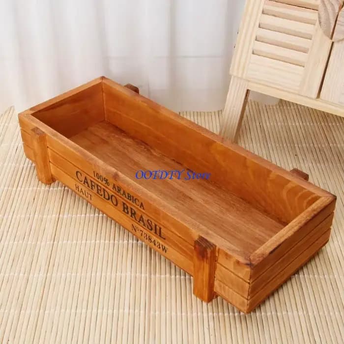 367A Jardinière fleurs jardin en bois Vintage