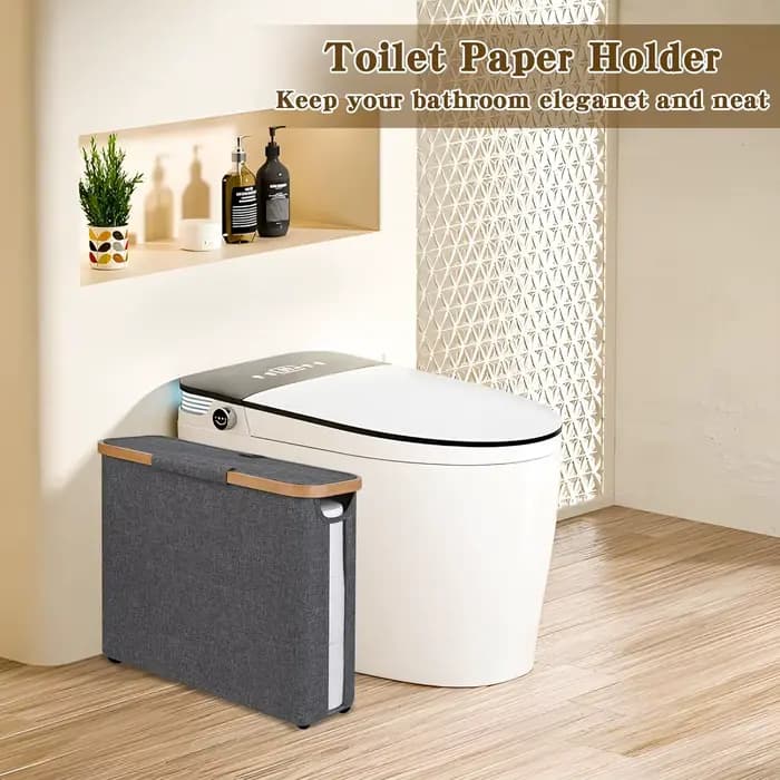 Panier de rangement pour papier toilette avec couvercle