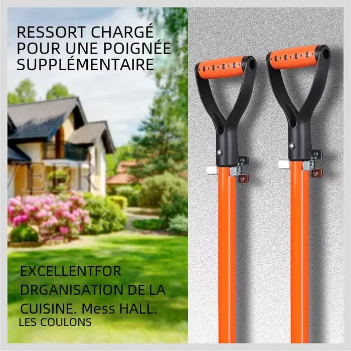 Lot de 10 supports muraux pour pelles