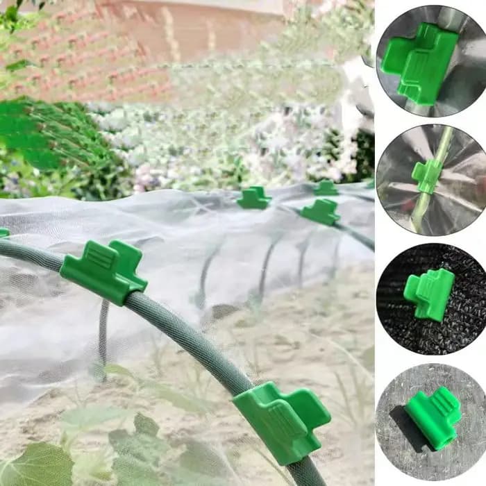 50 clips de serre en plastique vert robustes