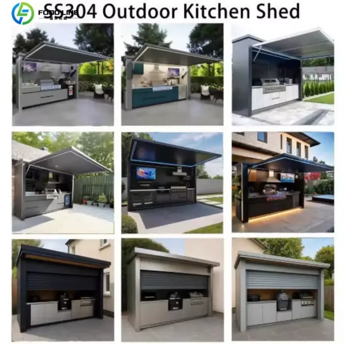 Abri de barbecue en acier et cuisine extérieure – Structure durable