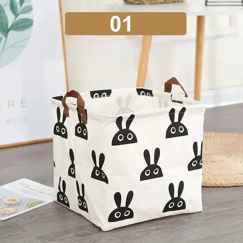 Panier de rangement en tissu grande capacité avec design ouvert pratique, idéal pour ranger les vête