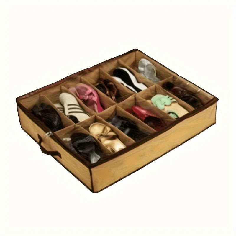 Boîte à chaussures avec fermeture éclair de sécurité - sac de rangement, armoire gain de place pour 