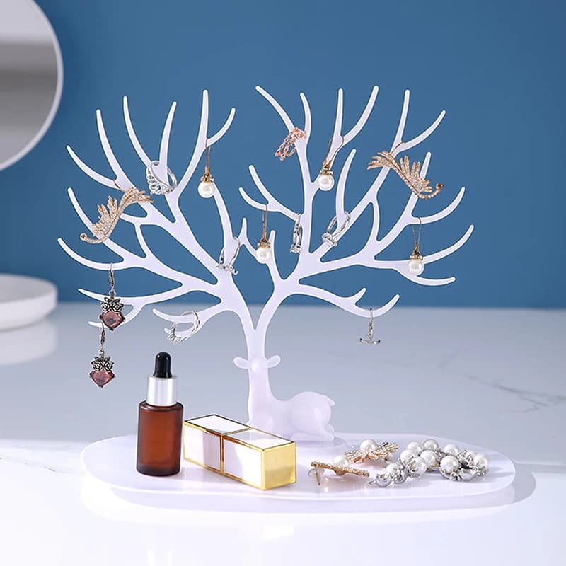Présentoir à bijoux, plateau, supports de rangement d'arbre, boucles d'oreilles, colliers, bagues, b