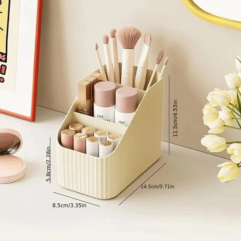㈅ Panier de rangement cosmétique en plastique, accessoire de salle de bain, organisateur de bureau, 