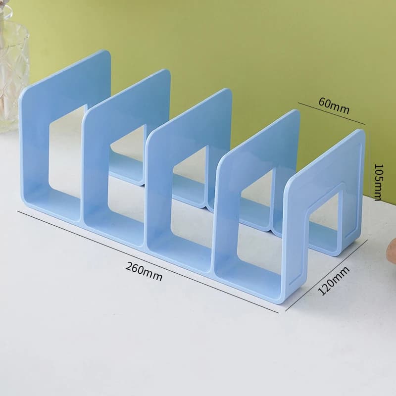 Boîte de rangement empilable pour fichier de bureau, support transparent, étagère pour livre et maga