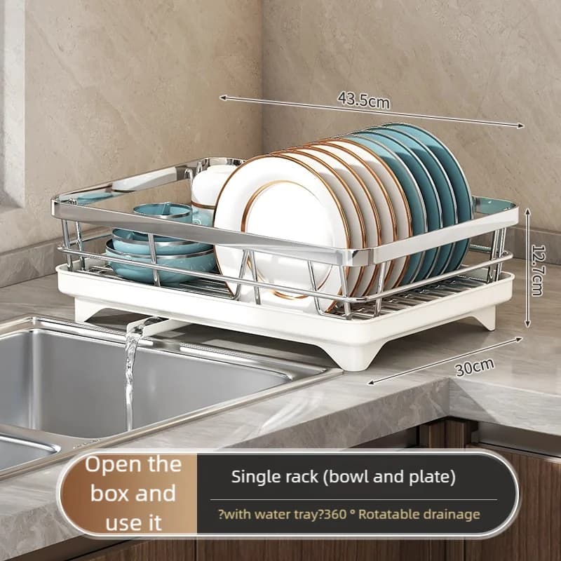Étagère de rangement de cuisine en acier inoxydable, boîte de rangement pour bols et assiettes, égou