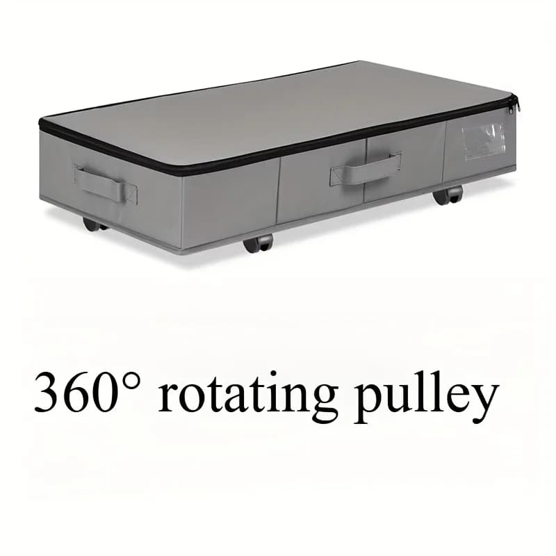 ​ ​ Bac de rangement pliable sous le lit 50L -360 °   Roues détachables pour vêtements saisonniers, 