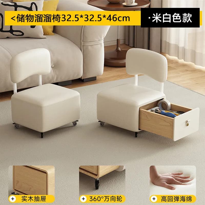 Tabouret de rangement portable pour adultes, style nordique, pour entrée, petit tabouret de luxe min