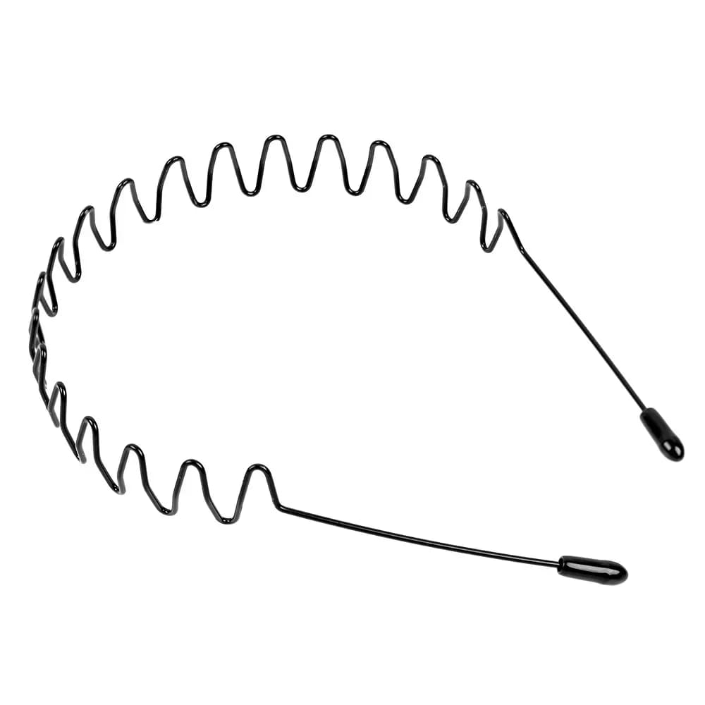 7 Styles de mode bandeau de cheveux en métal pour hommes femmes unisexe noir ondulé cheveux tête cer