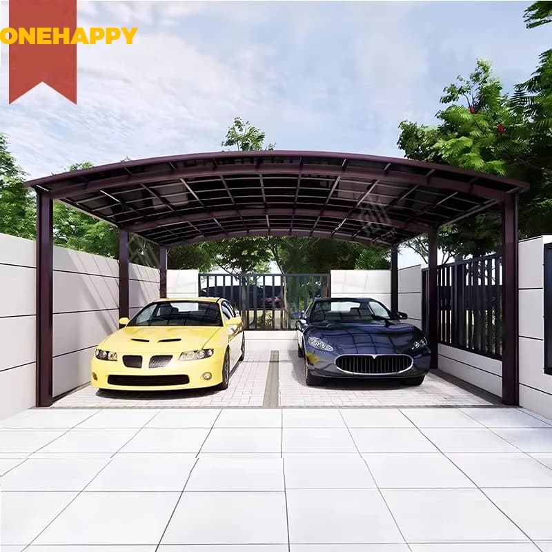 Système de garage en porte-à-faux en aluminium, carport personnalisé en métal et aluminium, auvent pour stationnement en polycarbonate