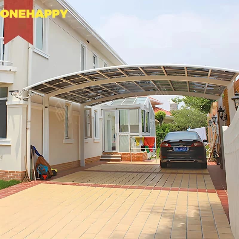Système de garage en porte-à-faux en aluminium, carport personnalisé en métal et aluminium, auvent pour stationnement en polycarbonate