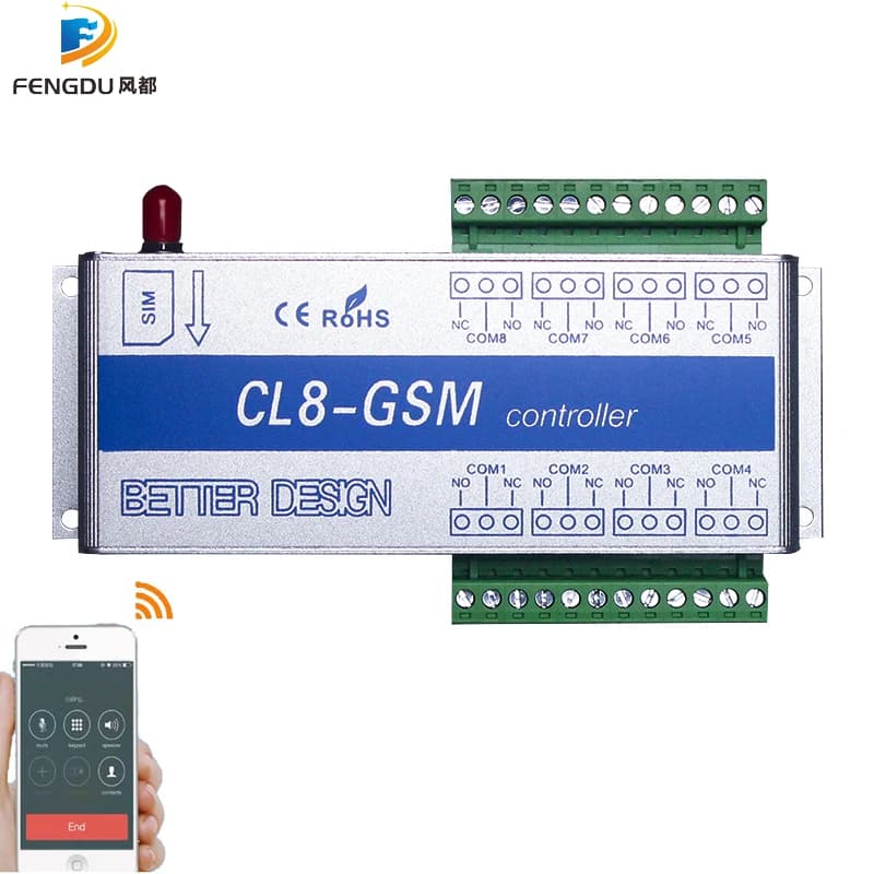 Contrôleur GSM SMS à 4 sorties relais, porte de garage GSM CL8-GSM, idéal pour le contrôle des appareils électriques domestiques