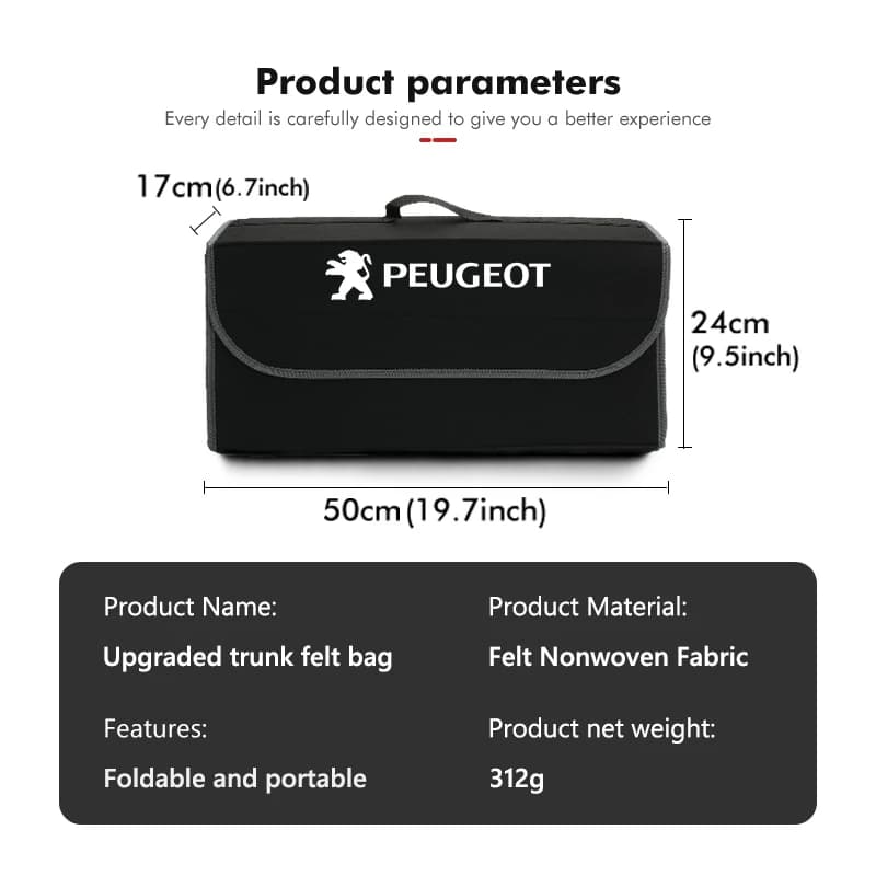 Boîte de rangement universelle pour coffre de voiture, sac de rangement de voyage Portable pour Peugeot GT Line 208 301 308 408 508 607 2008 3008 4008 5008