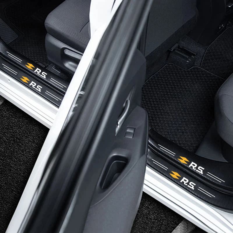 Autocollants de coffre en Fiber de carbone pour voiture, autocollant de seuil de voiture pour Renault RS Line Fluence Captur Megane Kadjar, autocollant décoratif automobile ﻿ ﻿