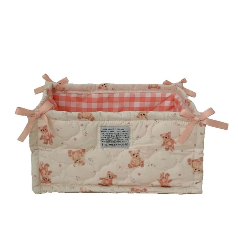 Panier de rangement matelassé, panier de rangement de bon articles de bureau, boîte de rangement pour organiser les cosmétiques, les collations et les articles divers