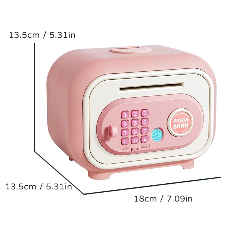 Tirelire électronique pour enfants, boîte de rangement sécurisée avec mot de passe, argent liquide, empreinte digitale, son, mini ATM, cadeaux pour enfants de 3 ans