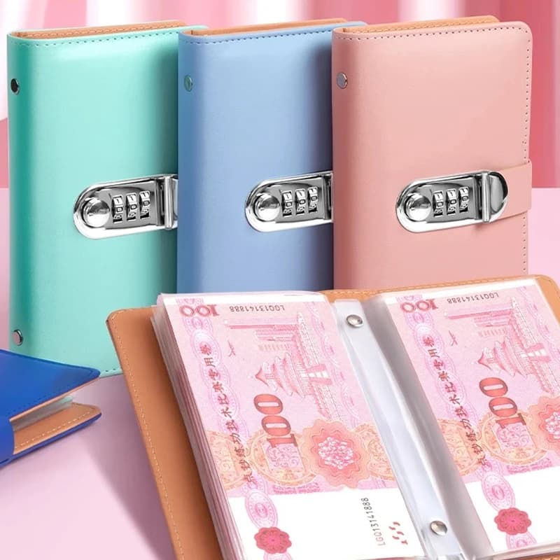 Livre de rangement de billets de banque en cuir PU, organisateur multifonction pour les collectionneurs pouvant contenir 100 billets avec pochettes pour cartes de timbres Photo