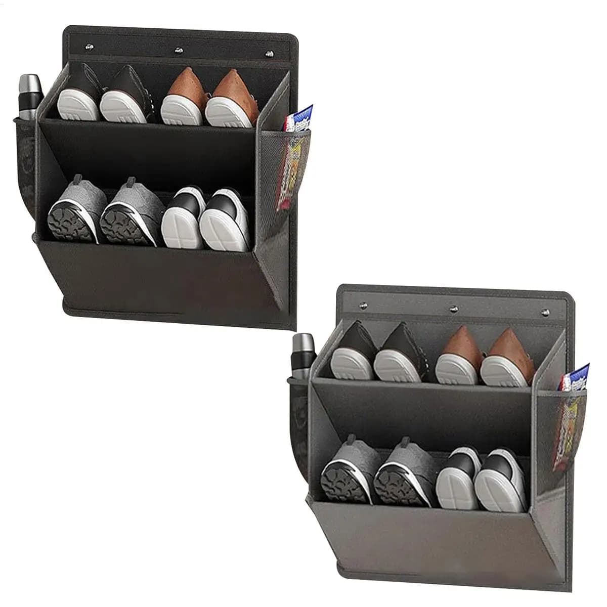 Sac de rangement mural pour chaussures, organisateur de chaussures RV, support de porte à dos adhésif avec poches profondes, sacs suspendus pour articles divers à espace étroit