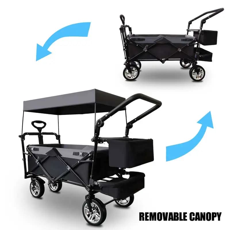 Véhicule de Camping en plein air avec hangar, multifonctionnel, Installation gratuite, véhicule de Camping sur poteau pliable, panier de courses Portable