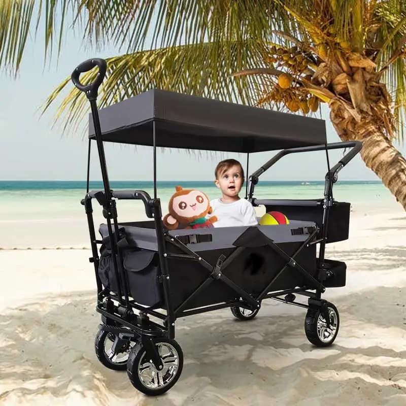 Véhicule de Camping en plein air avec hangar, multifonctionnel, Installation gratuite, véhicule de Camping sur poteau pliable, panier de courses Portable