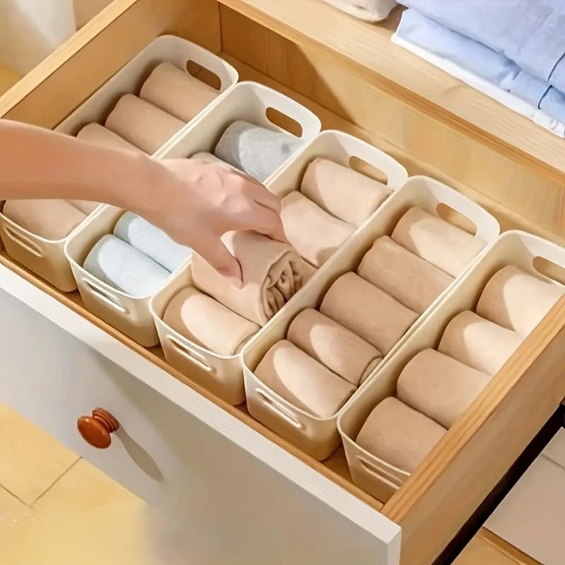 Boîte de rangement multifonctionnelle, 10 pièces, boîte de rangement de bureau durable de grande capacité, rangement pour sous-vêtements, adapté au rangement des articles divers