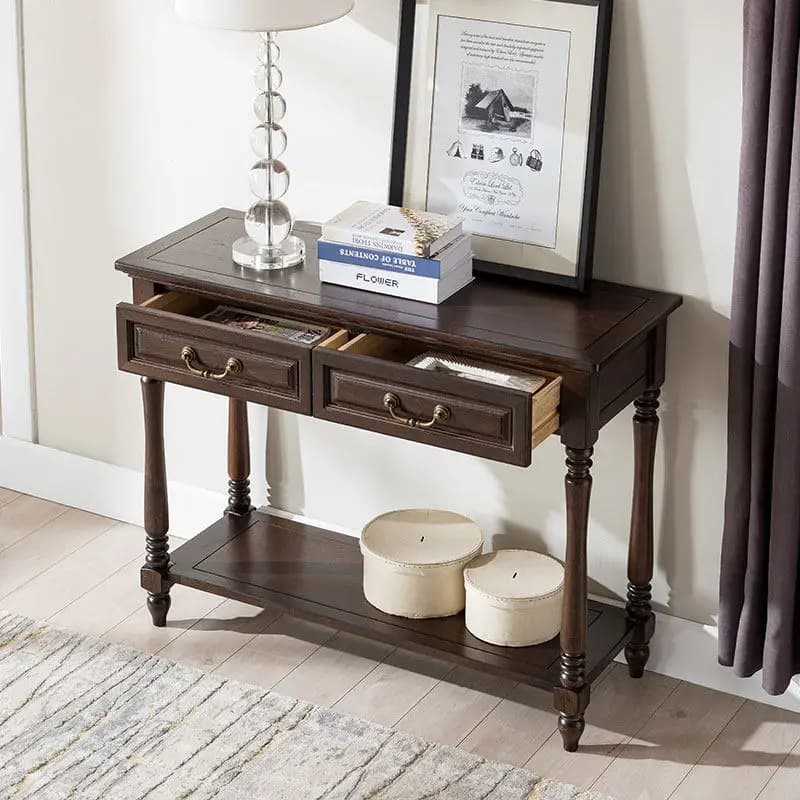 Table Console rectangulaire de rangement avec tiroirs, style romain élégant, Vintage, Console française provinciale, Meuble