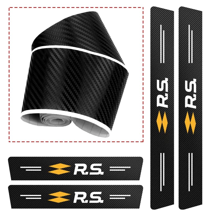 Autocollants de coffre en Fiber de carbone pour voiture, autocollant de seuil de voiture pour Renault RS Line Fluence Captur Megane Kadjar, autocollant décoratif automobile ﻿ ﻿