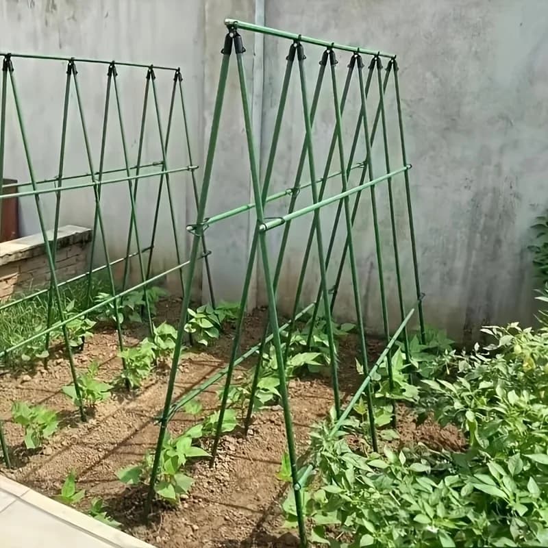 Support de pergola pour jardin vert - Tiges de support pour plantes en acier revêtu de PVC, supports de plantation pour potager, supports pour vignes