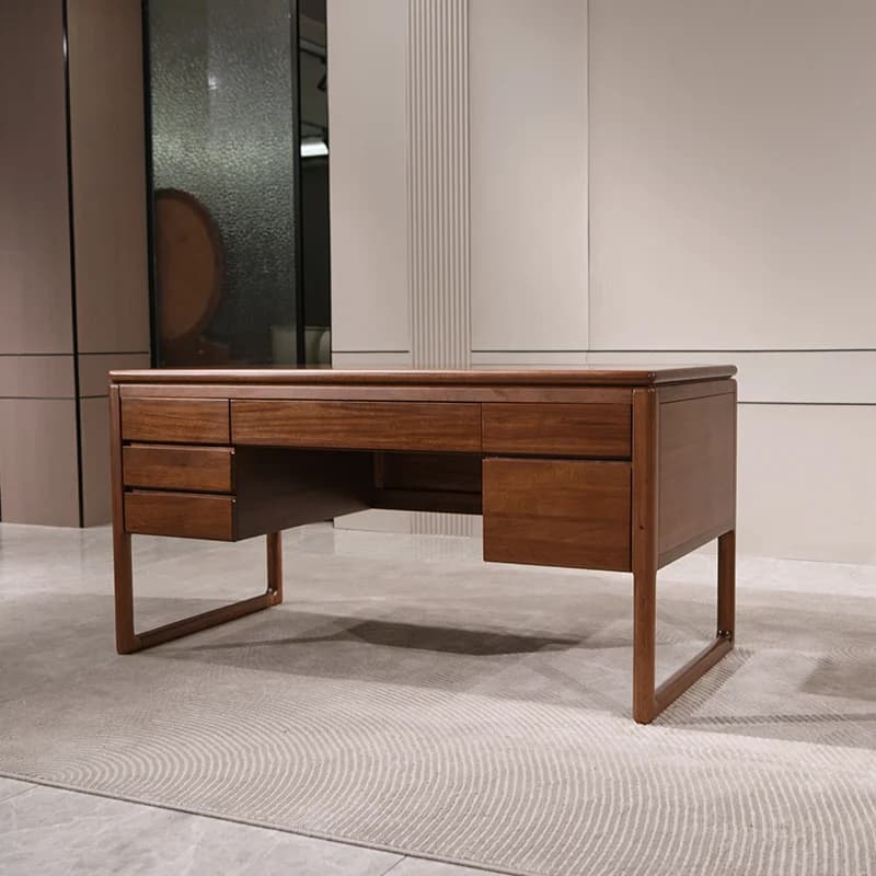 Table de bureau informatique avec tiroirs, organisateurs de rangement, table de bureau moderne en bois, gain de place, mobilier de direction