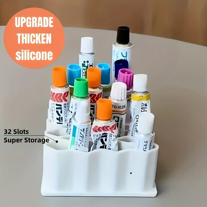 Boîte de rangement pour pommades, 1 pièce, dispositif de rangement de bureau pour pommades, 32 compartiments, support de rangement durable et robuste, gain de place