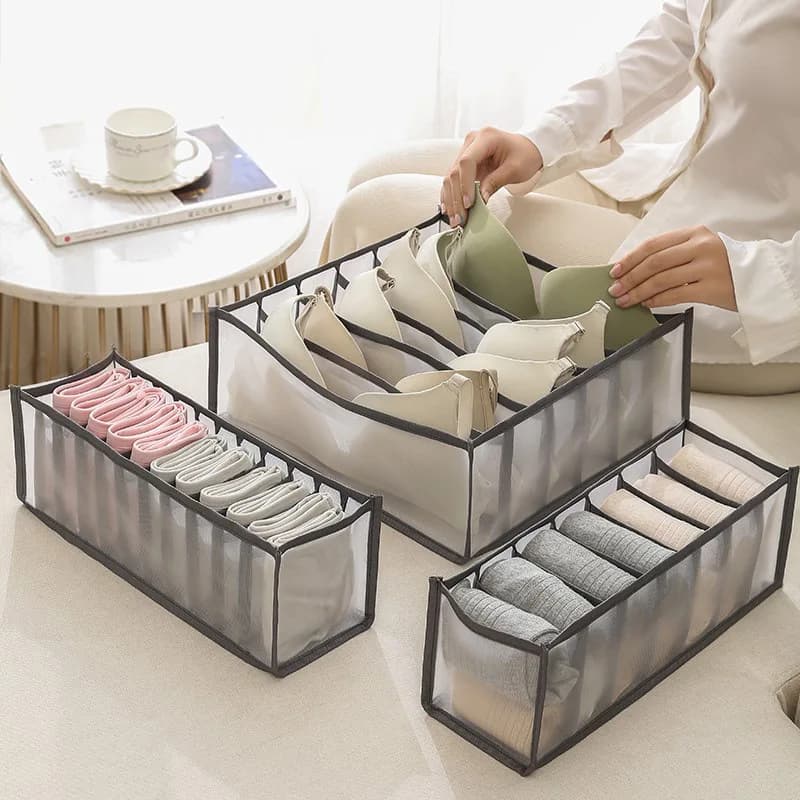 Organisateur de tiroir pour sous-vêtements, boîte de rangement pliable, organisateurs de placard, diviseur de tiroir, boîtes de rangement pour sous-vêtements, chaussettes, soutien-gorge