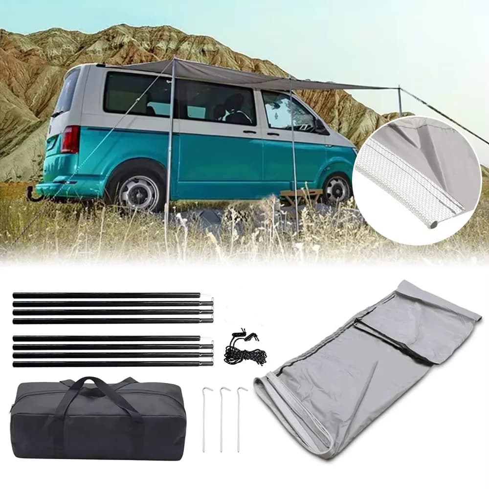 Auvent imperméable pour camping-car, auvent solaire 3,5x2,4m, tente latérale pour caravane, abri extérieur portable avec sac pour campeurs et randonneurs