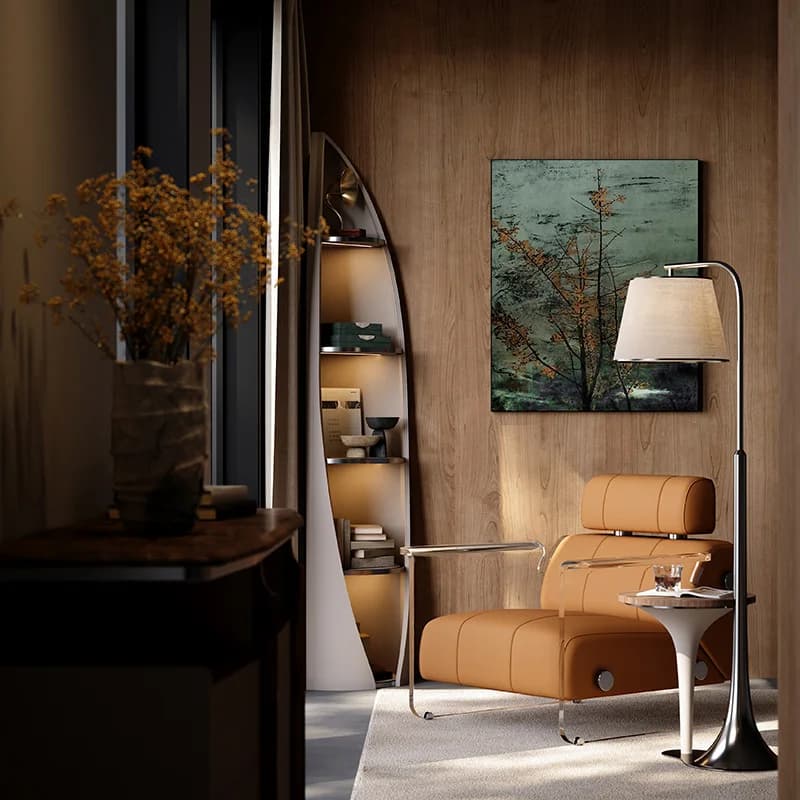 Armoire d'angle de luxe haut de gamme, vitrine de salon moderne du sol au plafond, rangement