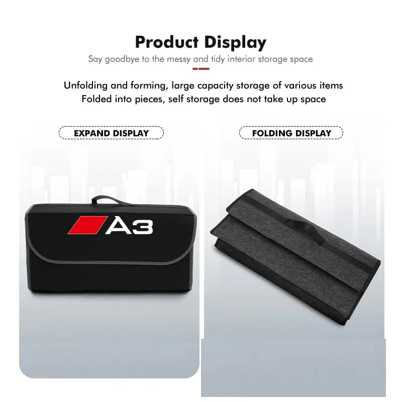 Boîte de rangement pour coffre de voiture, organisateur de voyage portable, sac pliable pour Audi S RS ABT A1 A2 A3 A4 A5 A6 A7 A8