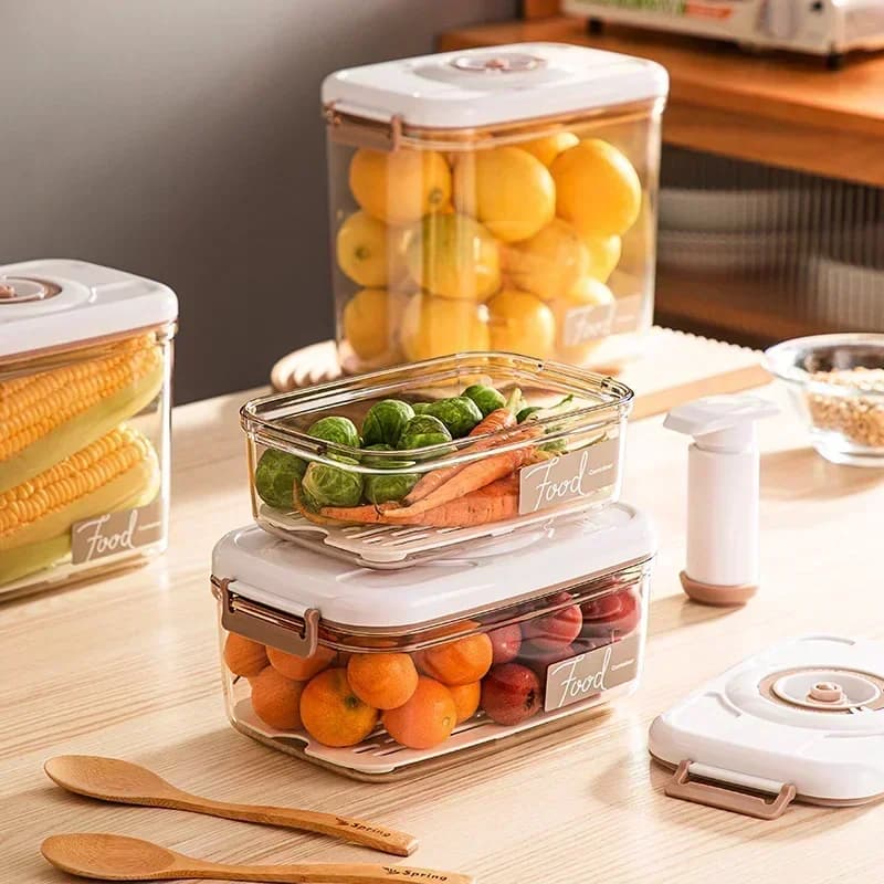 Boîte de conservation sous vide, récipient hermétique, grande capacité, distributeur de nourriture, boîte de rangement pour la cuisine