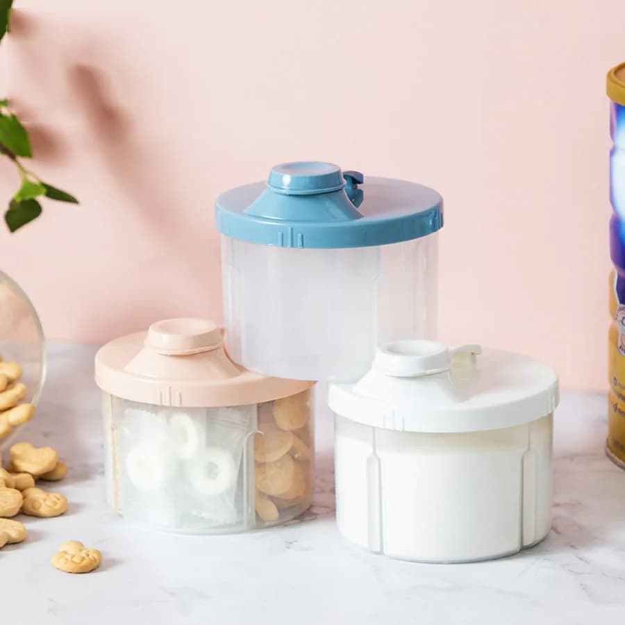 Boîte de stockage des aliments pour bébés, 4 compartiments, lait en poudre pour nouveau-né, choses pour nouveau-né, collations, gobelets, conteneur, distributeur de formule Portable