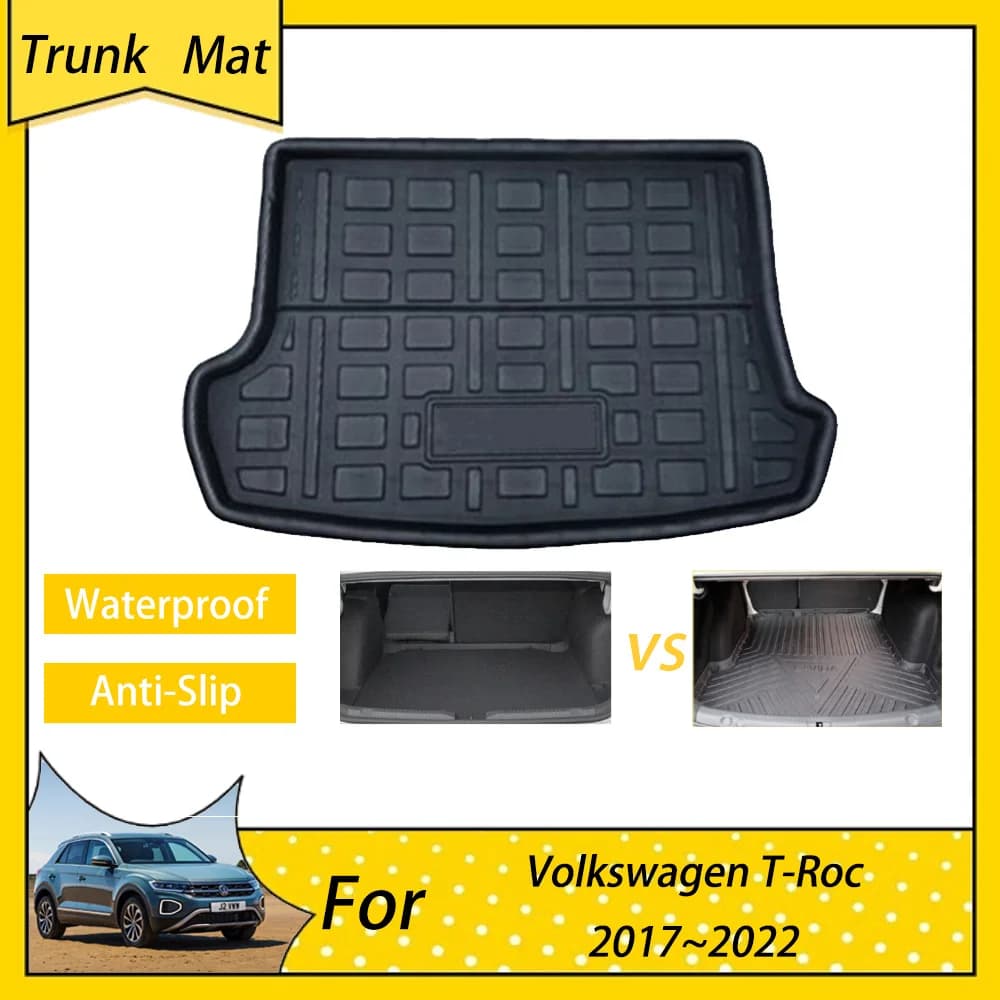 Tapis de coffre de voiture pour Volkswagen VW t-roc T ROC TRoc 2017 ~ 2023, doublure de coffre arrière antidérapante imperméable, accessoires 2021 2022