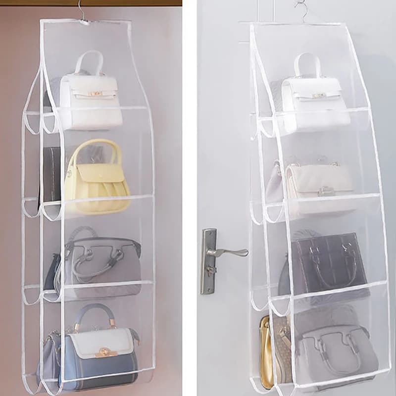 Sac de rangement transparent pour armoire, sac à main, Cisco, porte, mur, clair, divers, sac à chaussures, cintre, poudres, accessoires, articles