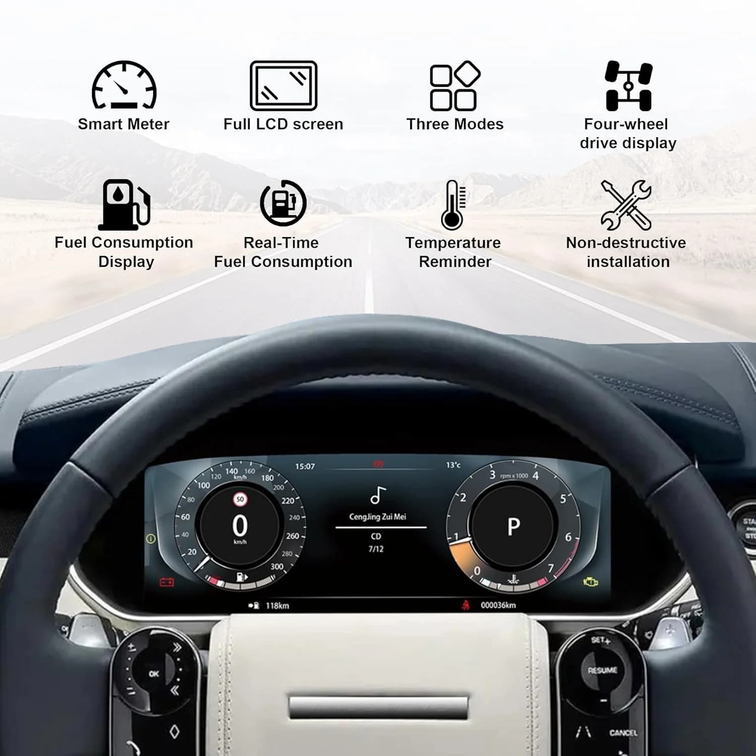 Tableau de bord numérique de 12,3 pouces pour Range Rover Sport (2014-2017) Executive (2013-2016) Compteur de vitesse iOS CarPlay